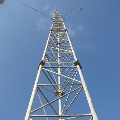 Cell Site Signal Transmission Triangle Steel Guyed Pole Tower Guyed Communication Tower