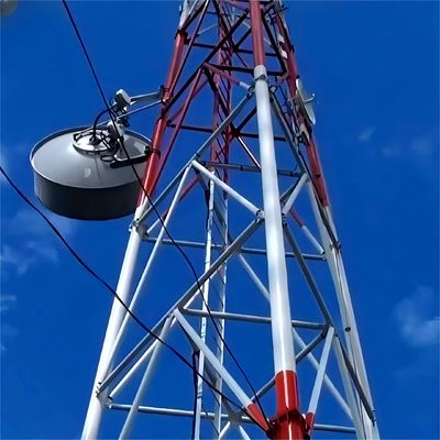 Cell Site Signal Transmission Triangle Steel Guyed Pole Tower Guyed Communication Tower
