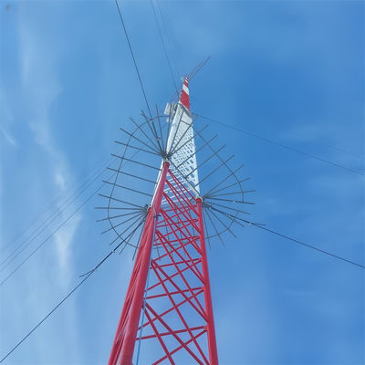 20M Meter Hot Dip Galvanized Tubular Steel Guyed Wire Tower 5G Radio Antenna Telecommunication Mast