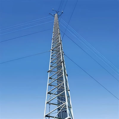Galvanized Steel Lattice Tubular Guyed Transmission Tower 30 40 50 M Meter Telecom 5G/4G/3G