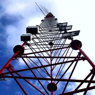 Galvanized Steel Lattice Tubular Guyed Transmission Tower 30 40 50 M Meter Telecom 5G/4G/3G