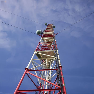 20M 20 Meter 30M 40 Meter 50M 3 Legs Guyed Wire Tower Tubular Galvanized Steel Antenna Guyed Communication Tower