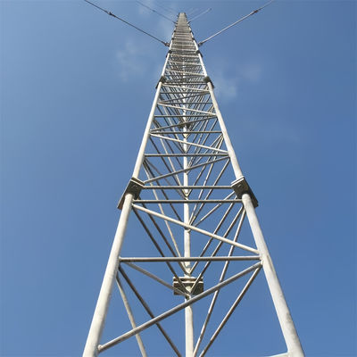 Tubular Steel Telecommunication Guyed Wire Tower For 5G 4G 3G Mast Galvanized