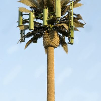 Galvanized Bionic Telecommunication Monopole Tower / Artificial Tree Cell Towers