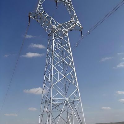 33KV To 110KV Power Transmission Tower Angle Iron Tower 30-180 km/h Wind Speed
