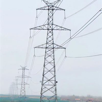 35kv Double Circuit  Pylon Power Electric Transmission Tower Galvanized Steel Metallic Monopoles Tower