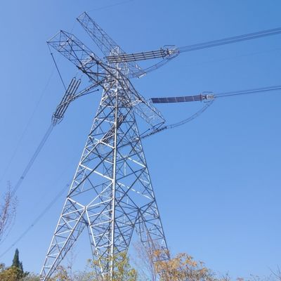 35kv Double Circuit  Pylon Power Electric Transmission Tower Galvanized Steel Metallic Monopoles Tower