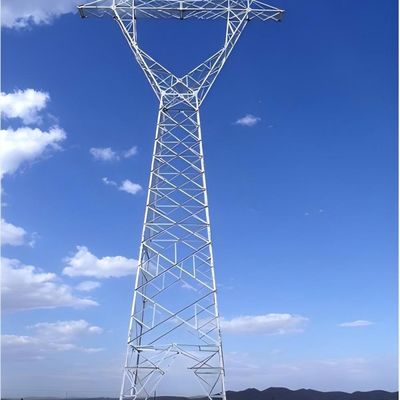 Galvanized Lattice Angle Multi Circuit Metal Power Line Towers Suspension Double Circuit Grid Power Tower