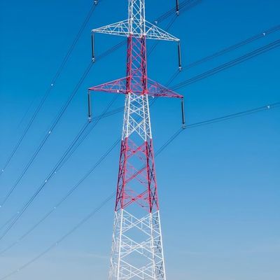 Galvanized Lattice Angle Multi Circuit Metal Power Line Towers Suspension Double Circuit Grid Power Tower