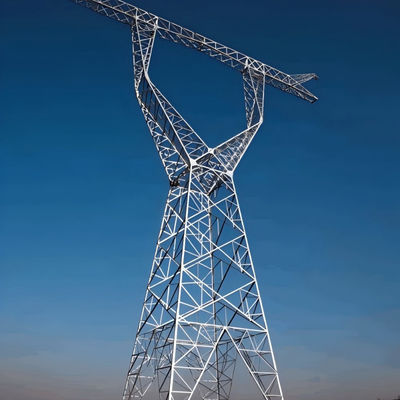 Galvanized Lattice Angle Multi Circuit Metal Power Line Towers Suspension Double Circuit Grid Power Tower