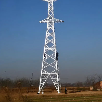 Substation Structure High Voltage Power Tower Galvanized Electricity Pylon Line Pole Transmission Lattice Steel Angle Tower For Sale