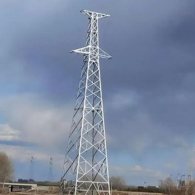 110 Kv Tower Galvanized Flanged Big Power Line Towers Single Tube Transmission Line Monopole Tower