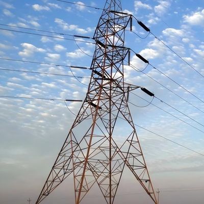 133KV Galvanized Electric Power Transmission Towers Steel Pole Tubular Tower