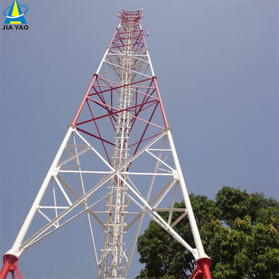 Round Steel Communication Mobile Phone Self Supporting Lattice Tower Antenna Tubular Mast 3 Leg