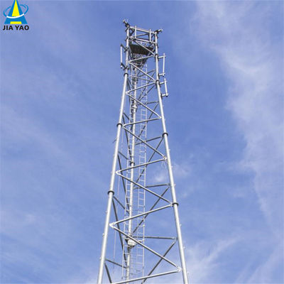 Round Steel Communication Mobile Phone Self Supporting Lattice Tower Antenna Tubular Mast 3 Leg