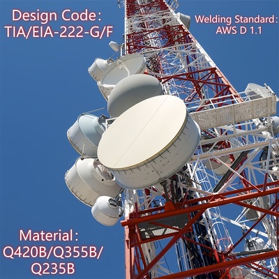 4-Angle Steel Communication Tower Galvanized 30m 5G Signal Urban Areas Stable Structure