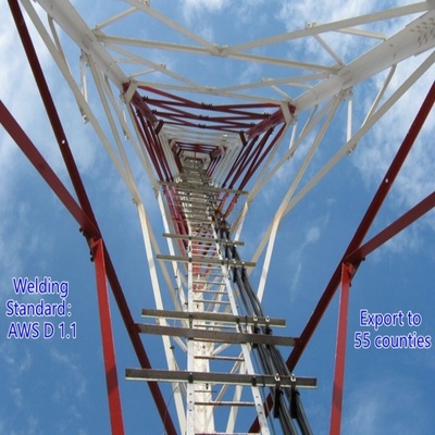 3 Legged Angular Steel Tower Communication Tower Q235 Steel 25m LTE Network Weatherproof Rural Areas