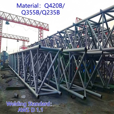 Three Tube Telecom Tower Carbon Steel 33m LTE Signal Rural Areas Wind Resistant