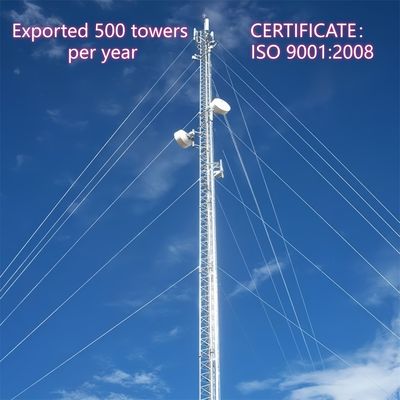 Guy Rope Cell Tower High Strength Steel 35m Mobile Network Suburban Zones Wind Resistant