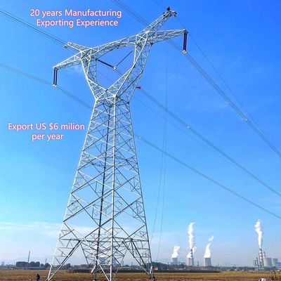 Power Transmission Tower Galvanized Steel 35m High Voltage Electric Grid Urban Areas Stable