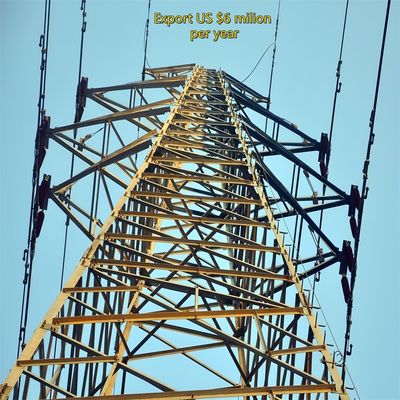 Power Transmission Tower Galvanized Steel 35m High Voltage Electric Grid Urban Areas Stable