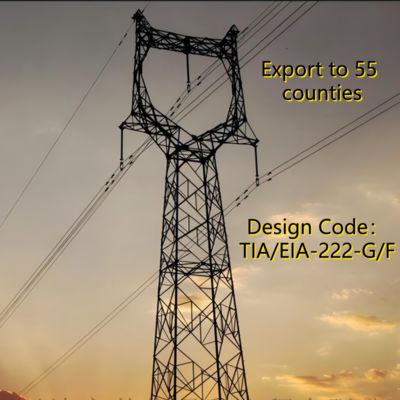 Power Transmission Tower Galvanized Steel 35m High Voltage Electric Grid Urban Areas Stable