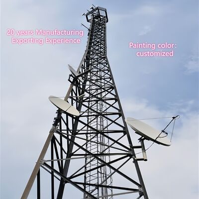 3 Legged Angular Steel Tower Communication TowerCarbon Steel 35m WiFi Transmission Durable Suburban Zones