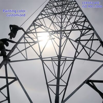 Self Supporting Galvanized Angular Steel 3 Legged Tower 40m Broadcast Signal Corrosion Proof Industrial Parks