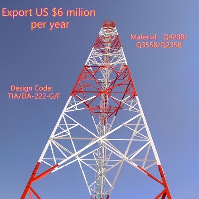 5 10 15 20 25 30 M Self Supporting Galvanized Angular Steel 3 Legged Tower