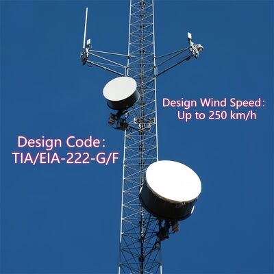 Tubular Steel Microwave Guyed Communication Tower 20- 80M 3 Legged