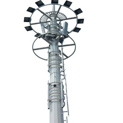 15 20 30 45 50M Monopole Telecom Tower Hot Dip Galvanized 5G Wifi  Base Station Antenna
