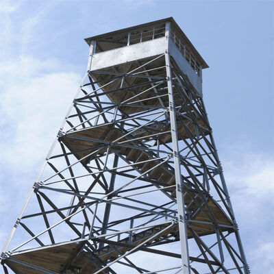Galvanized Steel Lightning Protection Forest Watchtower Guard Tower 15m - 50 m