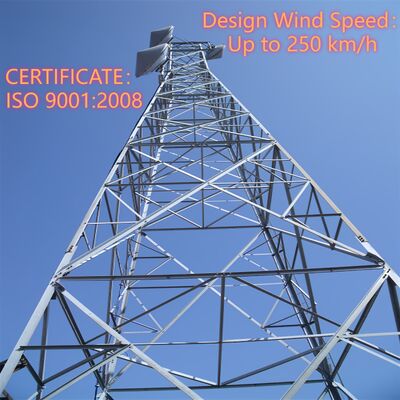 Durable 4 Legged Angular Steel Tower with bolts nuts and washers conforming to ISO 898 and DIN 7990 standards for mechanical reliability