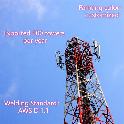 Steel tower 4 Legged Angular Steel Tower designed for telecom featuring robust construction and compliance with international design codes