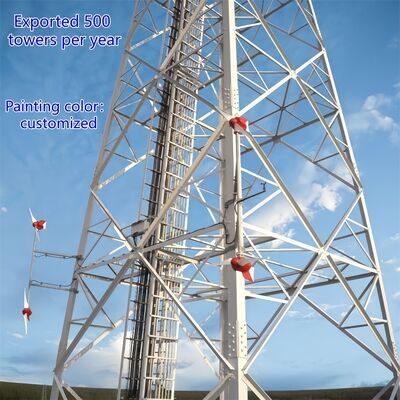 Wind resistant 4 Legged Angular Steel Tower constructed with steel grades and designed to minimize deflection under extreme weather conditions