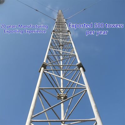 Robust Guyed Wire Tower designed to withstand harsh wind conditions with high tensile steel and ISO certified bolts and nuts