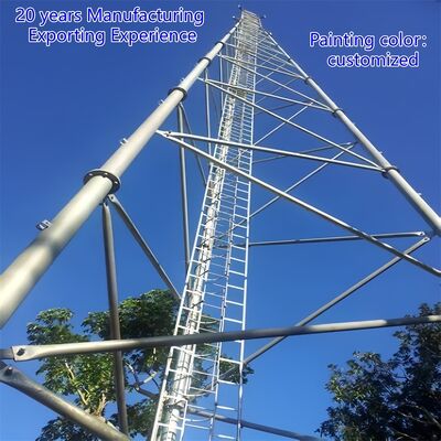 Heavy Gauge 3 Legged Tubular Steel Tower Providing Strong Structural Support Communication and Utility Installations