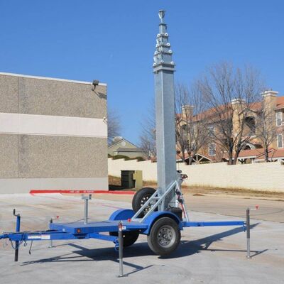Monopole Telescopic Tower 15-25M Galvanized Steel Truck Mounted Communication Antenna 40M/S Windproof ISO Certified