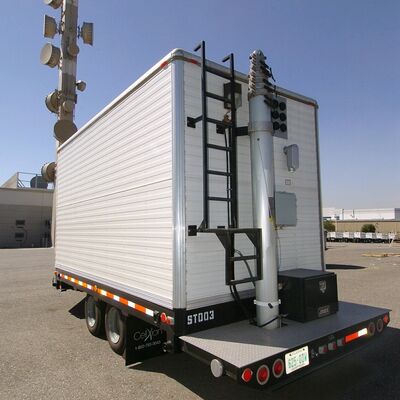 24m 25m 30m Mobile Truck Trailer Mounted Lighting Tubular Cell On Wheels Telescopic Lattice Antenna Communication Tower Mast
