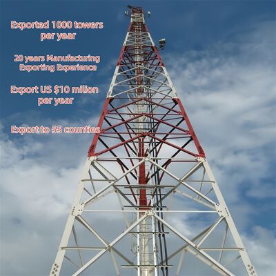 3 Legged Angular Steel Tower Triangular Tower Body with Equal Slope or Variable Slope and Angle Steel Cross Section for Communication