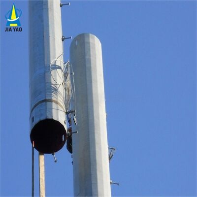 Monopole Tower telecom featuring solid shaft design and surface treatment options including hot dip galvanizing and painting