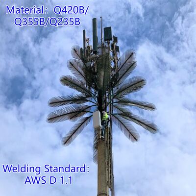 10 16 22M Residential Area Bionic  Tree Camouflaged Galvanized Steel Self Supporting Outdoor 5G 4G Wifi Telecom Tower