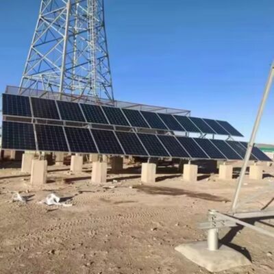 Solar Powered Antenna Tower Self Supporting Galvanized 20 30 40M 4G 5G Off Grid Telecom Mast