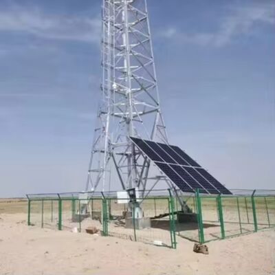Off Grid Solar Antenna Tower Self Supporting Galvanized Steel 22 32 42M 4G 5G Telecom Mast