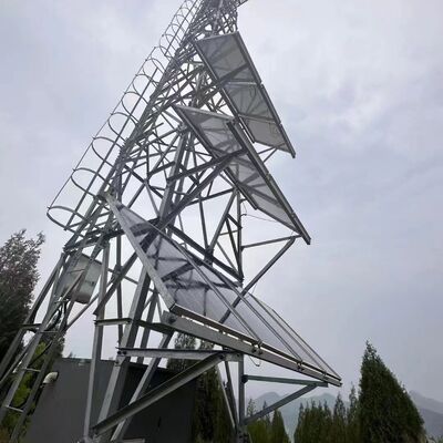 Battery Backup Solar Panel Antenna Tower Galvanized Steel 15 25 30M 5G 4G Emergency Telecom Tower