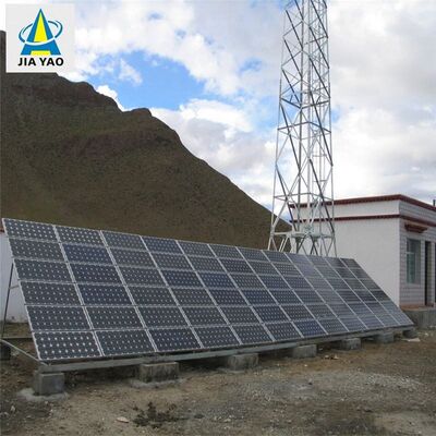 Battery Backup Solar Panel Antenna Tower Galvanized Steel 15 25 30M 5G 4G Emergency Telecom Tower