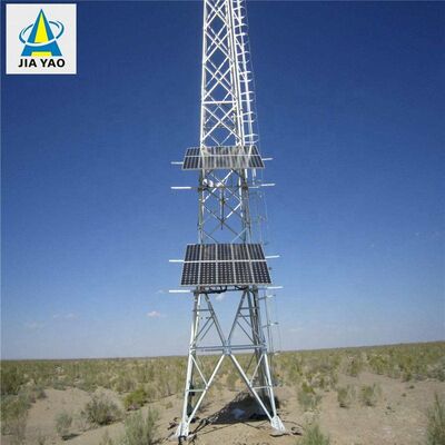 Solar Energy Antenna Tower With Energy Storage Self Supporting Galvanized 20 30 40M 4G 5G Mast