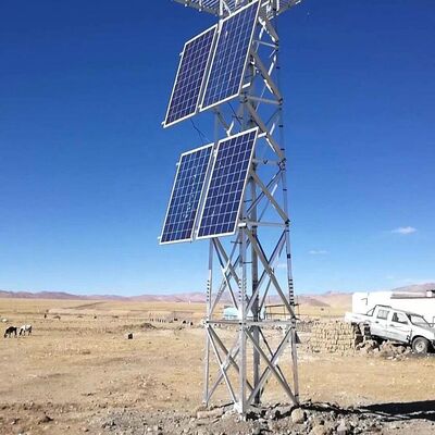 Emergency Solar Panel Antenna Tower Hot Dip Galvanized 18 28 38M 5G 4G Disaster Relief Telecom Tower