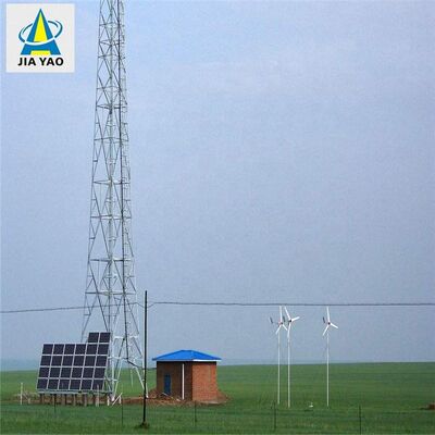 Solar Powered Antenna Tower With Battery Backup Galvanized Steel 22 32 42M 4G 5G Telecom Mast