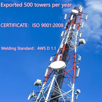 19 27 35M Low Upkeep 3 Legged Tubular Galvanized Steel Self Supporting Outdoor 5G 4G Microwave Long Life Mast